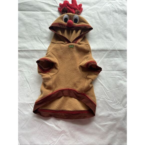 Wag-A-Tude Petco Christmas Deer Brown Red Shirt Size XS - Picture 9 of 9